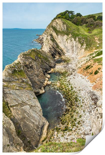 Stair Hole at Lulworth Cove Print by Andrew Michael