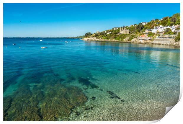 Clear waters of St Mawes Print by Andrew Michael