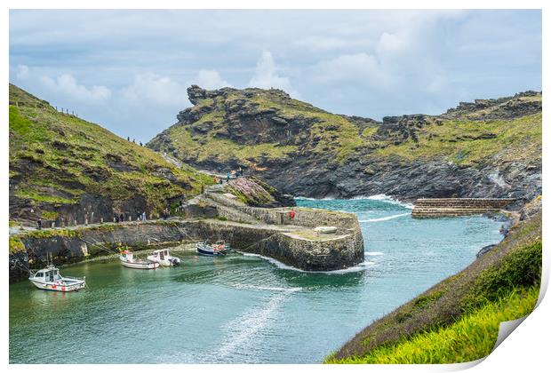 Boscastle harbour Print by Andrew Michael