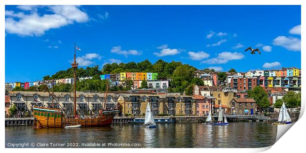 Beautiful boats in Bristol Print by Claire Turner