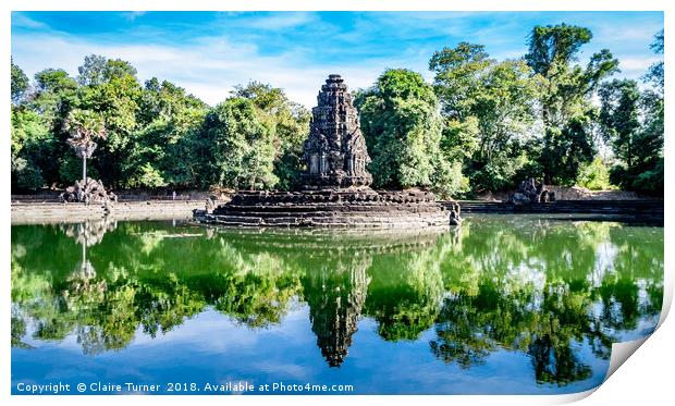Neak Pean water temple, Angkor Print by Claire Turner