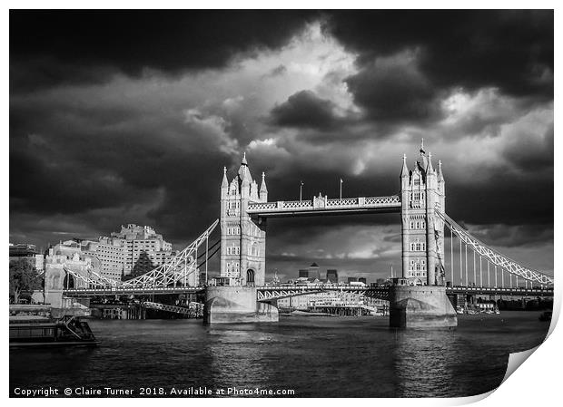 Tower Bridge London Print by Claire Turner