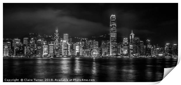 Hong Kong skyline Print by Claire Turner