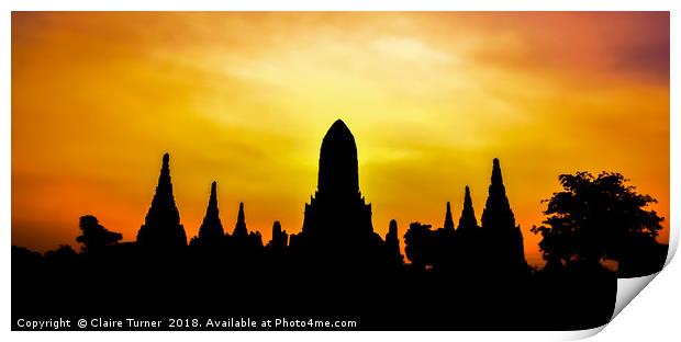 Ayutthuya sunset Print by Claire Turner