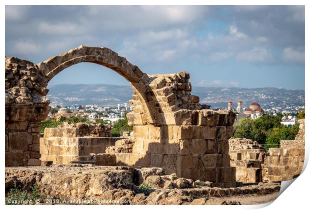 Ancient ruins of Kato Paphos Print by Claire Turner