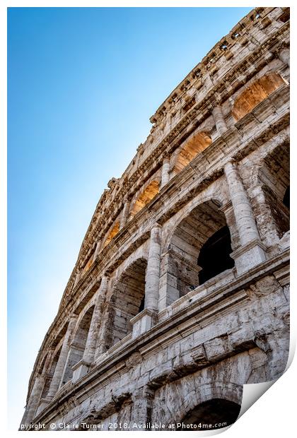 Close up perspective of the Colosseum Print by Claire Turner