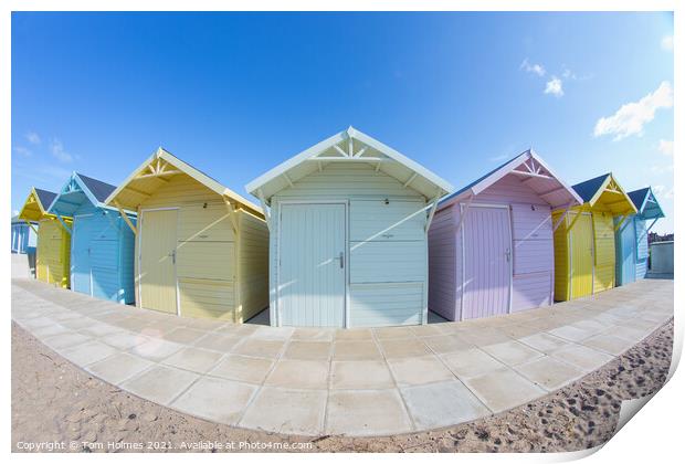 Beach Huts in Fleetwood Print by Tom Holmes