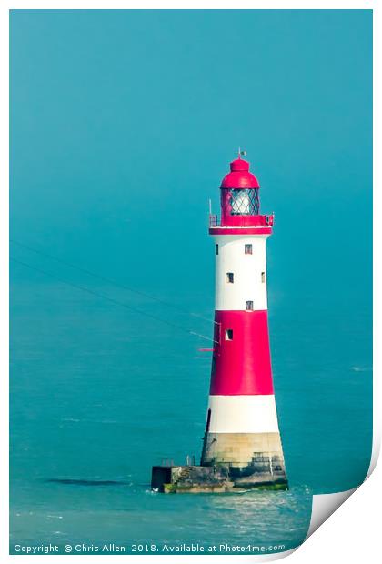Beachy Head Lighthouse Print by Chris Allen