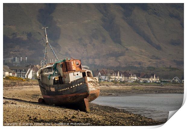 The Corpach Wreck, Fort William, Scotland Print by Graham Dobson