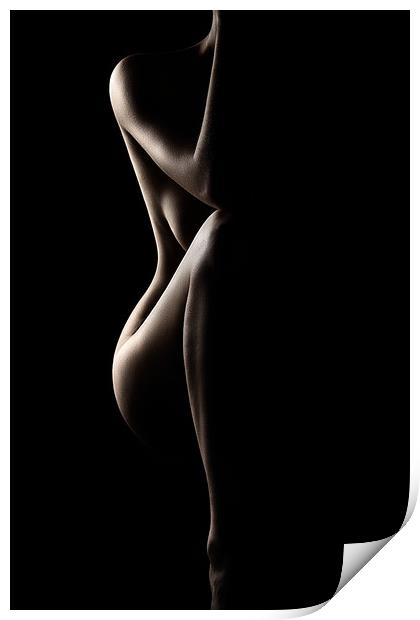 Silhouette of nude woman Print by Johan Swanepoel