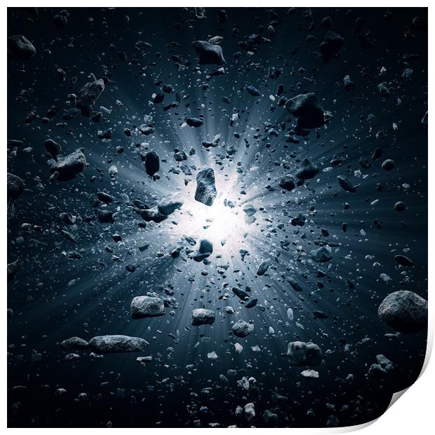 Big Bang explosion in space Print by Johan Swanepoel