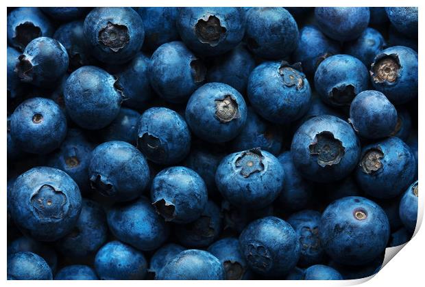 Blueberry fruit Background Print by Johan Swanepoel