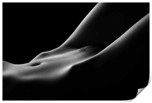 Bodyscape nude woman close-up Print by Johan Swanepoel