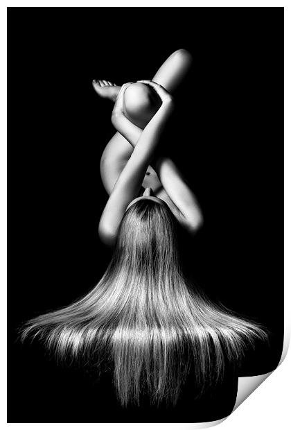 Nude woman bodyscape Print by Johan Swanepoel
