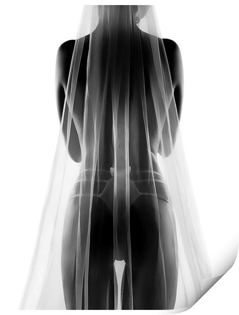 Sensual bride in lingerie Print by Johan Swanepoel