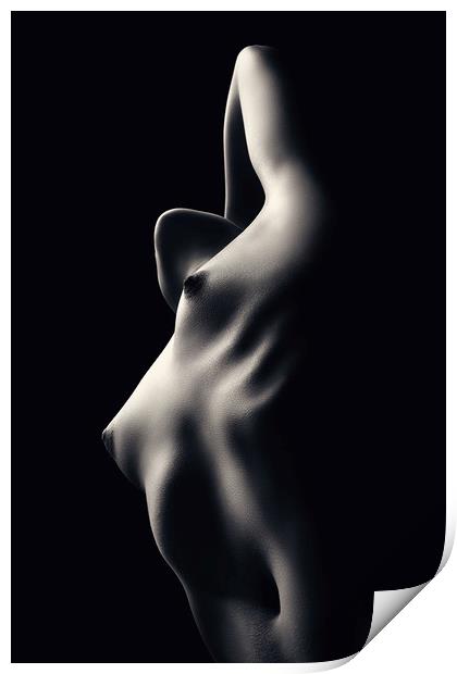 Nude woman bodyscape 33 Print by Johan Swanepoel