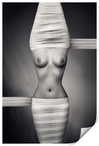 Nude woman fine art 21 Print by Johan Swanepoel