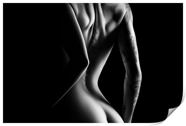 Nude woman bodyscape 72 Print by Johan Swanepoel