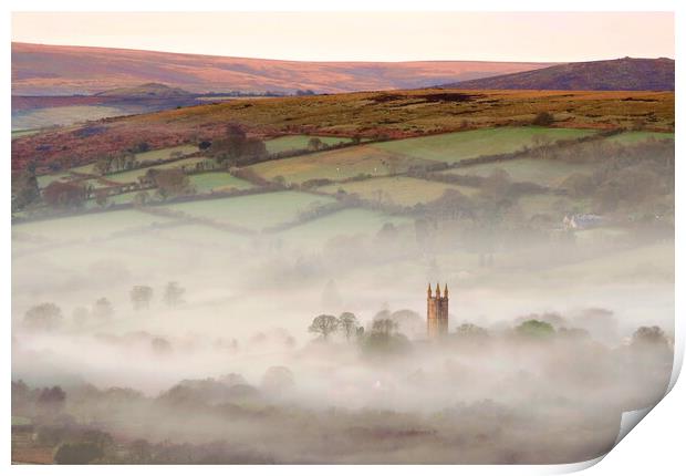 Widecombe-in-the-Mist Print by David Neighbour