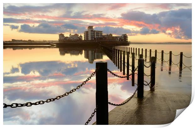 Weston Reflections Print by David Neighbour