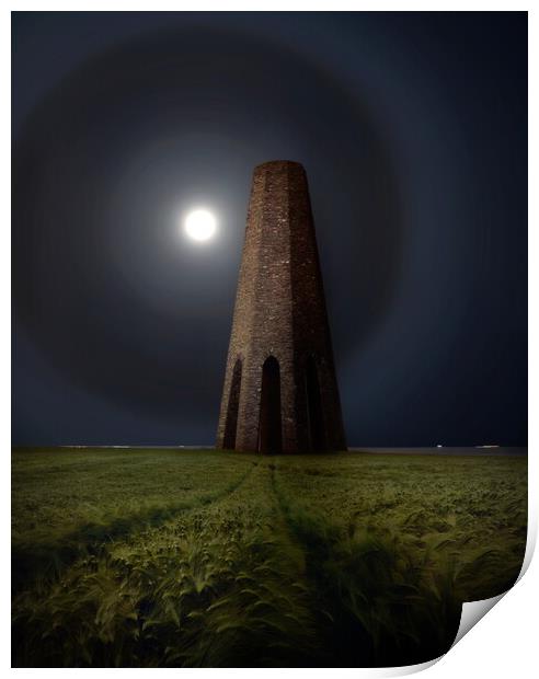 Daymark and the Moon Halo Print by David Neighbour