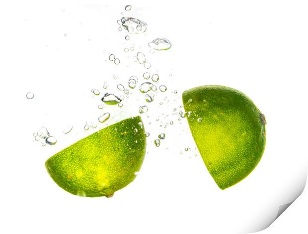 Food Lime Splash Print by Gareth Williams