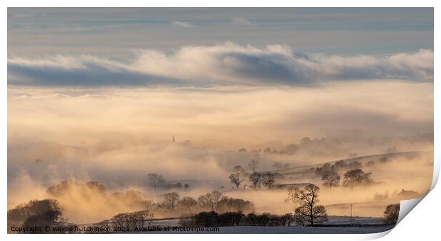 Cloud Inversion over the Lune Valley. Print by wayne hutchinson
