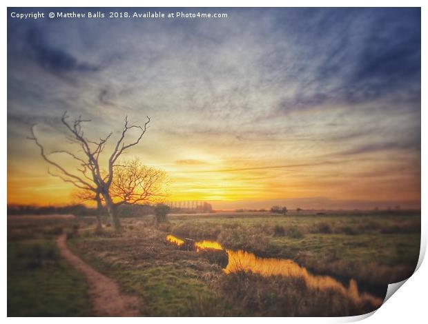 Lovely Suffolk Sunset Print by Matthew Balls