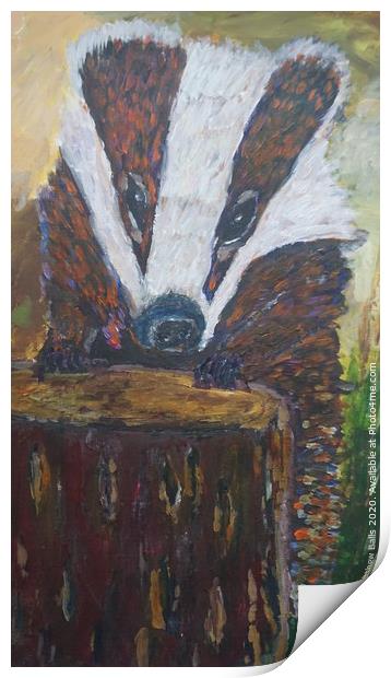 Feeding time for badger Print by Matthew Balls