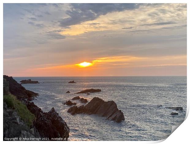 Ilfracombe at Sunset Print by Ailsa Darragh