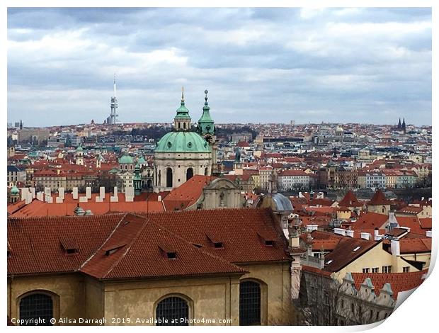 Prague City View Print by Ailsa Darragh