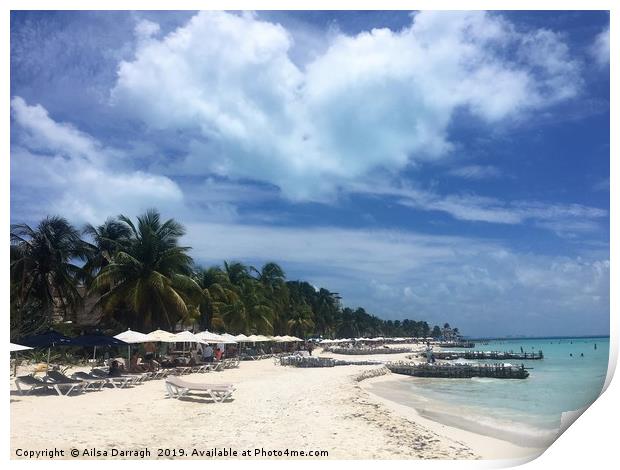 Isla Mujeres Beach in Mexico Print by Ailsa Darragh