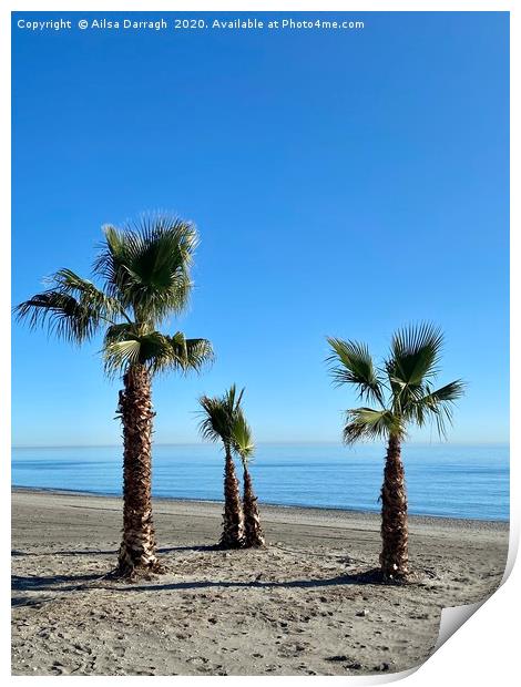 Torrox Costa Beach, Costa Del Sol  Print by Ailsa Darragh