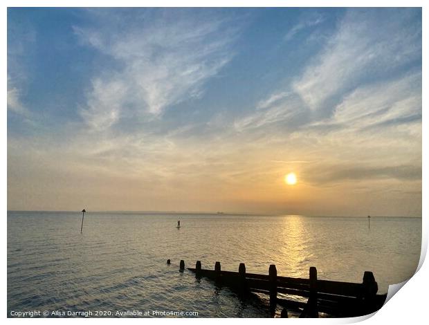 Southend on Sea Beach Sunset Print by Ailsa Darragh