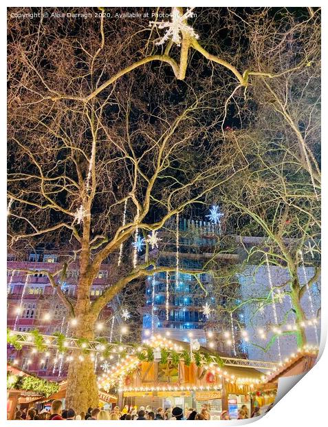 London Leicester Square Christmas Market Print by Ailsa Darragh