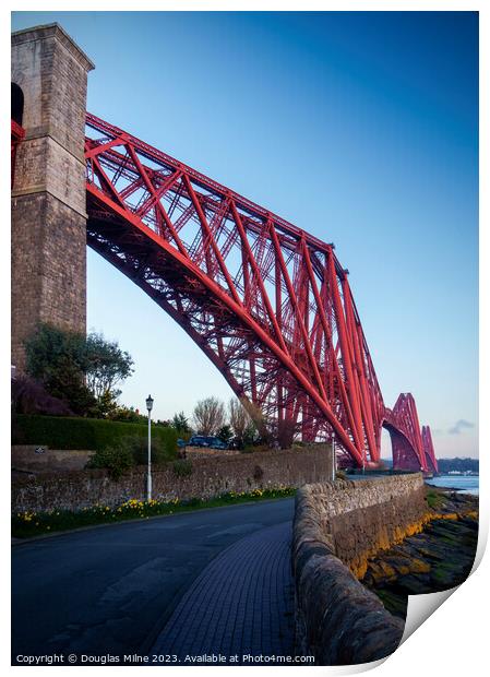 The Forth Bridge from North Queensferry Print by Douglas Milne