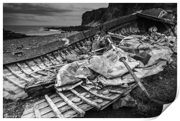 Wrecked boat, Auchmithie Print by Douglas Milne