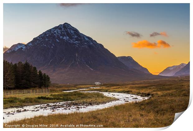 Sunset on the Buachaille Print by Douglas Milne
