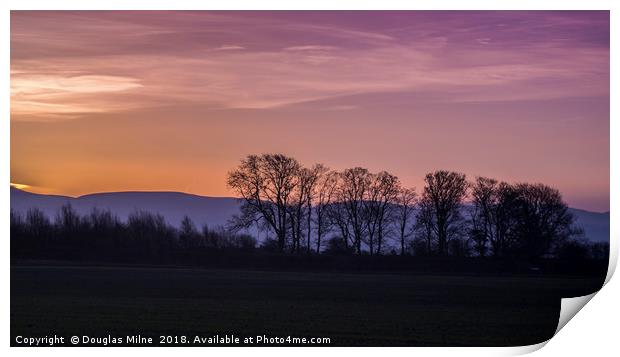 Sunrise near Dalmeny, Scotland Print by Douglas Milne