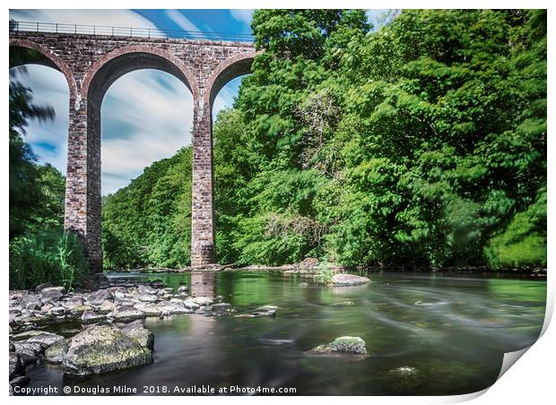 Camps Viaduct, East Calder Print by Douglas Milne