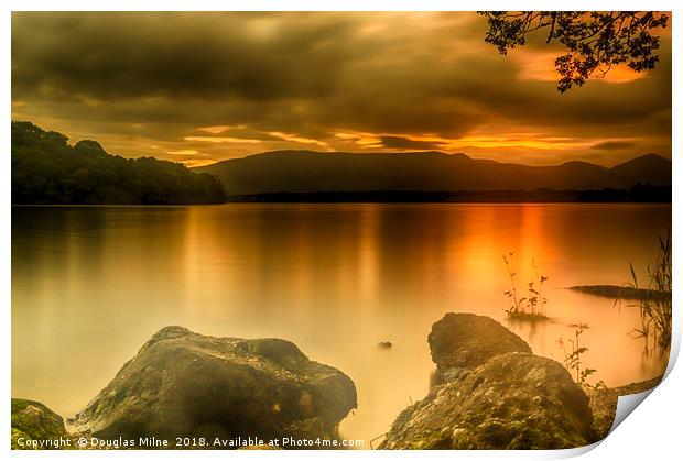 Loch Lomond Sunset Print by Douglas Milne