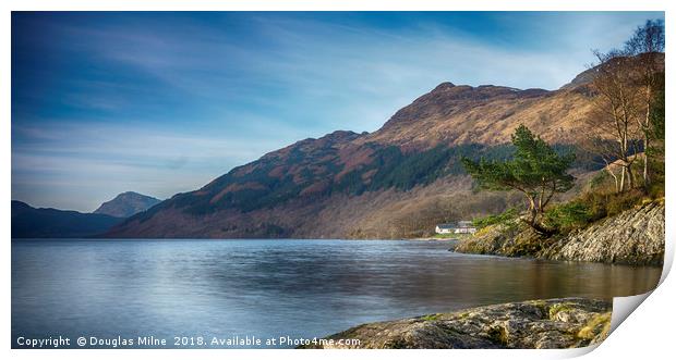 Ben Lomond from Rowardennan Print by Douglas Milne