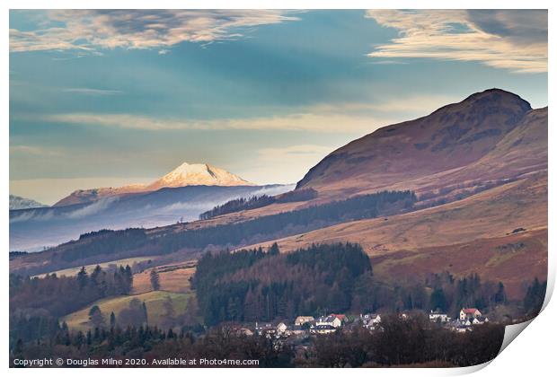 Dumgoyne and Ben Lomond Print by Douglas Milne