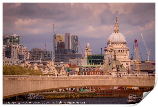St Paul's Cathedral, London Print by PAUL WILSON