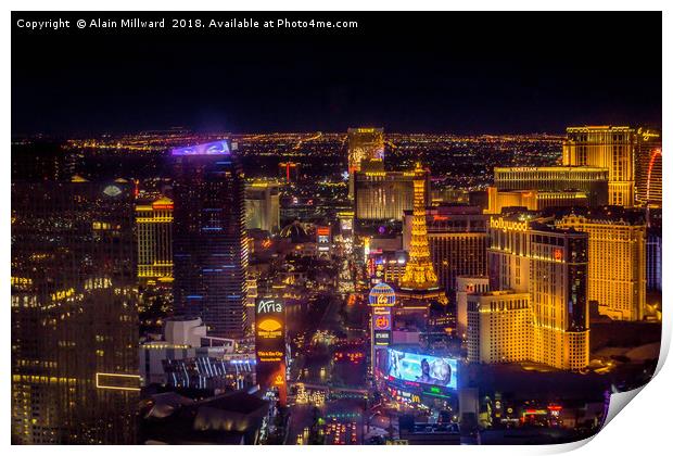 Las Vegas from the Sky Print by Alain Millward