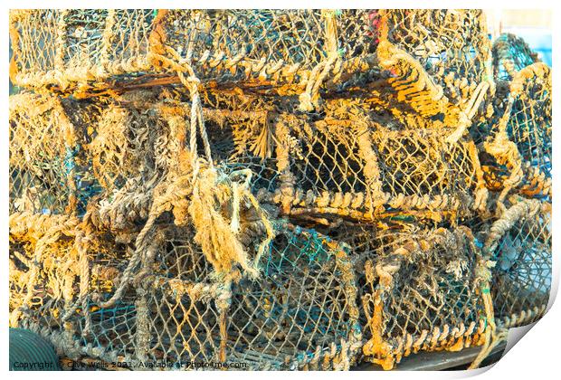Fishing baskets Print by Clive Wells
