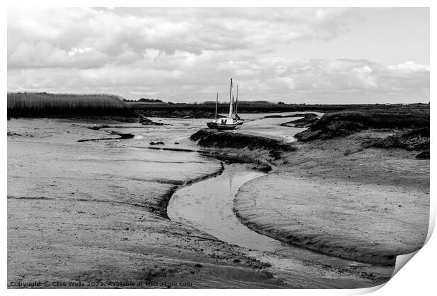 Brancaster in monochrome Print by Clive Wells