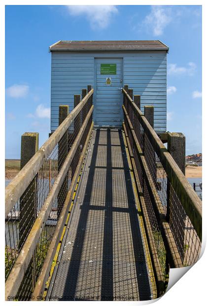 Walkway to the monitring station Print by Clive Wells