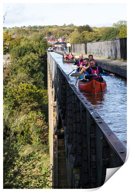 Canoes on the viaduct Print by Clive Wells