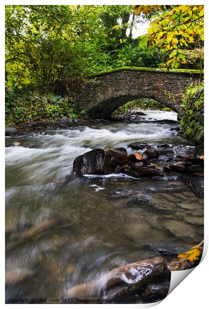 Water under the bridge Print by Clive Wells